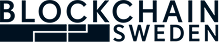 Logo of Blockchain Sweden featuring the word 'BLOCKCHAIN' with a stylized grid pattern, and 'SWEDEN' underneath.