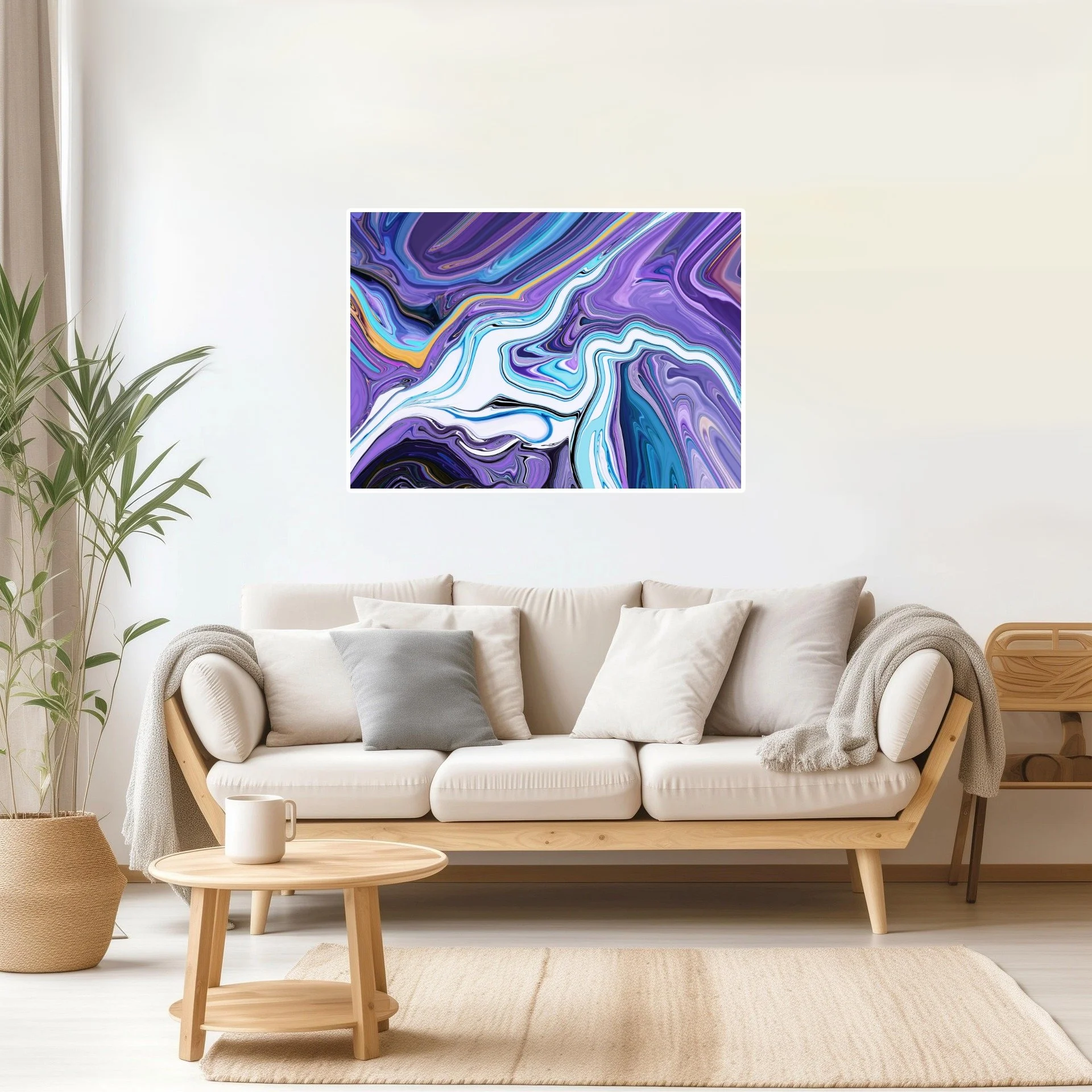 Experience the Energy of Amethyst Flow: Fluid Abstract Art