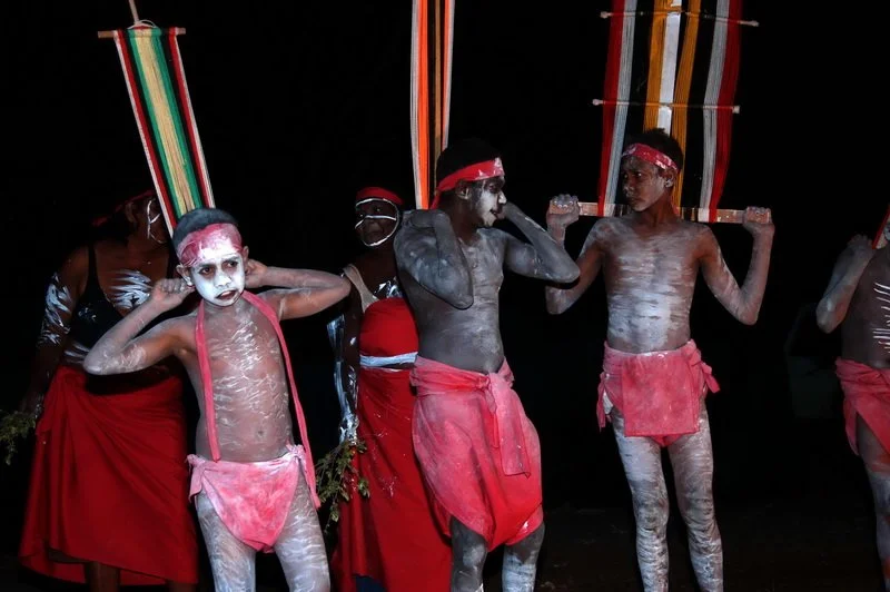 Dancers in red