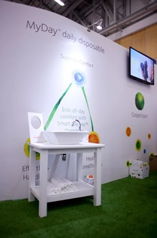 An exhibition stand made almost entirely from a printable recyclable cardboard product.
