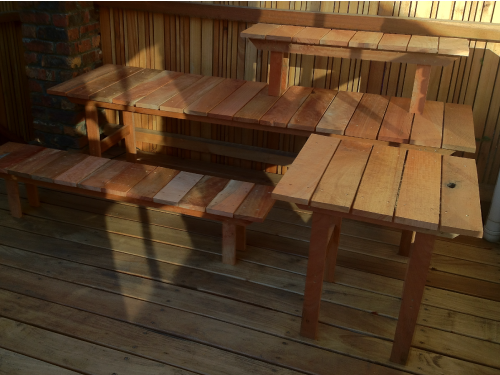 Bonsai table stands arrangement

More red gum timber sourced from local forests, as part of alien tree deforestation