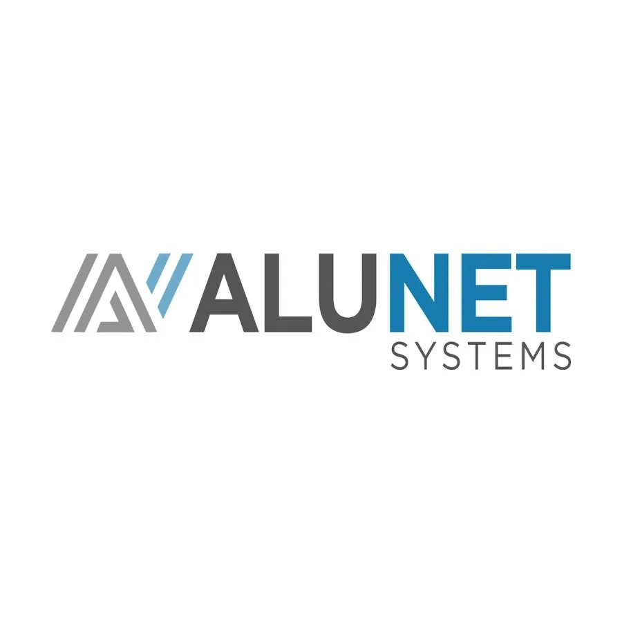 Logo of ALUNET SYSTEMS with stylized graphic and company name