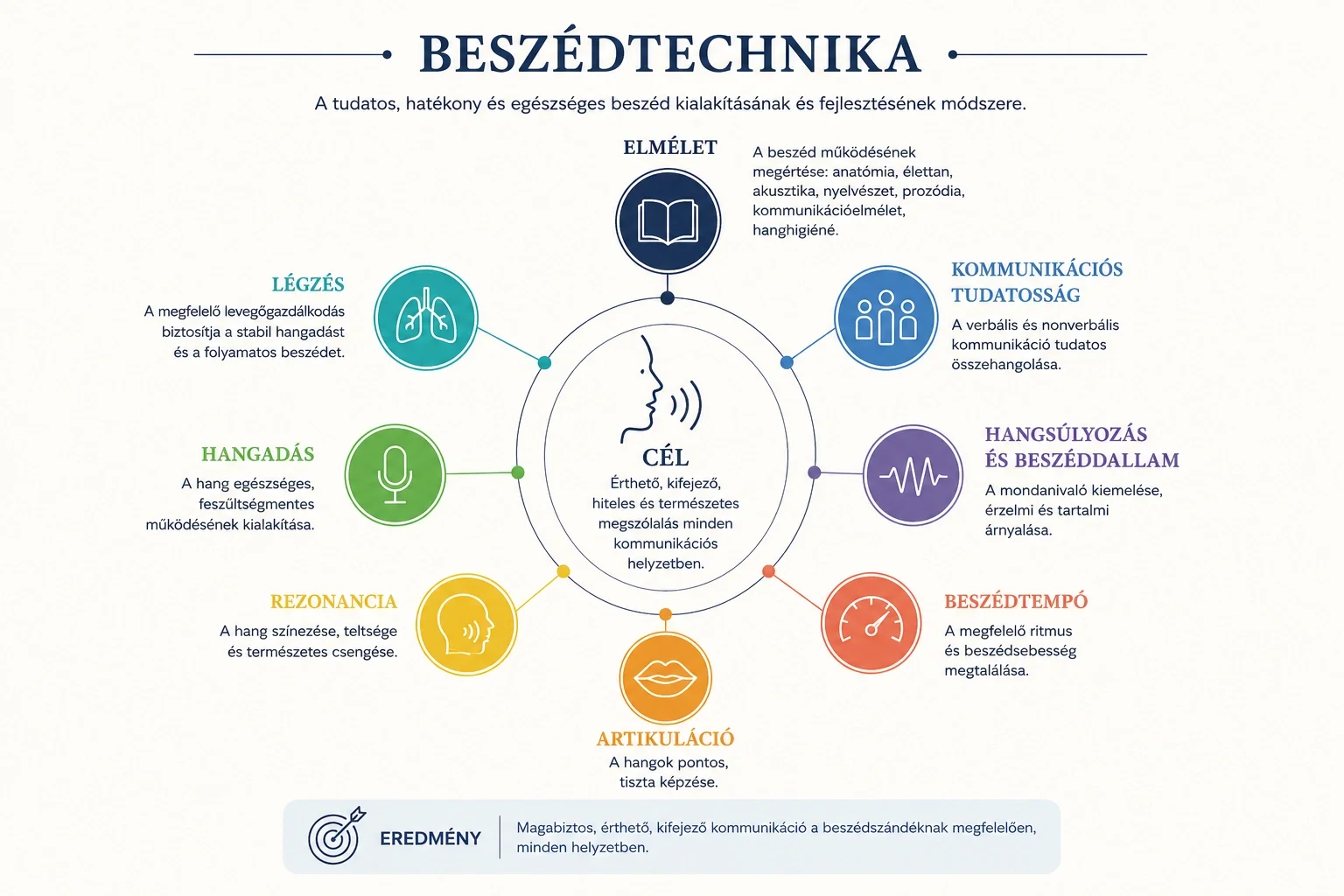 Beszédtechnikai tréning a tudatos, magabiztos kommunikáció fejlesztéséhez.