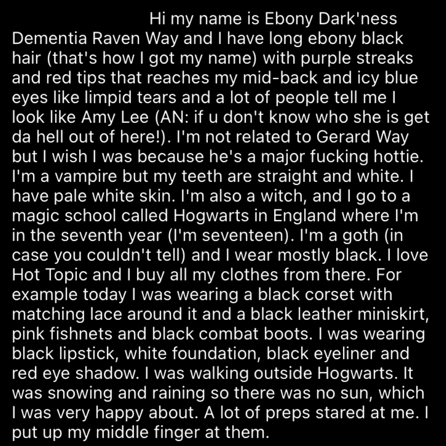 The Opening Paragraph of "My Immortal" By Tara Gilesbie