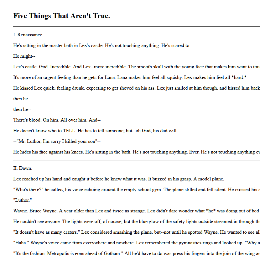 A Screenshot of "Five Things That Aren't True" by Basingstoke