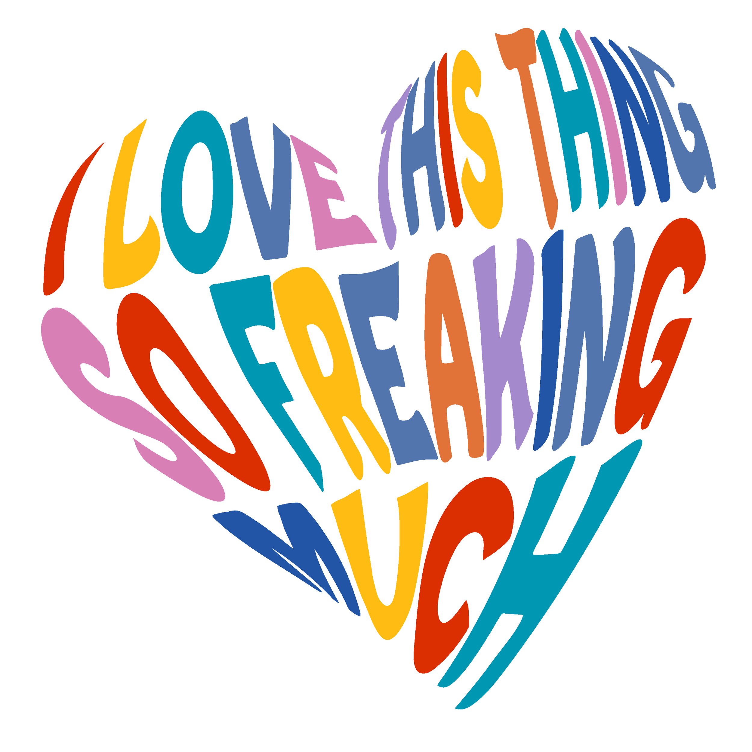 Colorful text art spelling 'LOVE IS THE ANSWER' with a rainbow color palette on a white background.