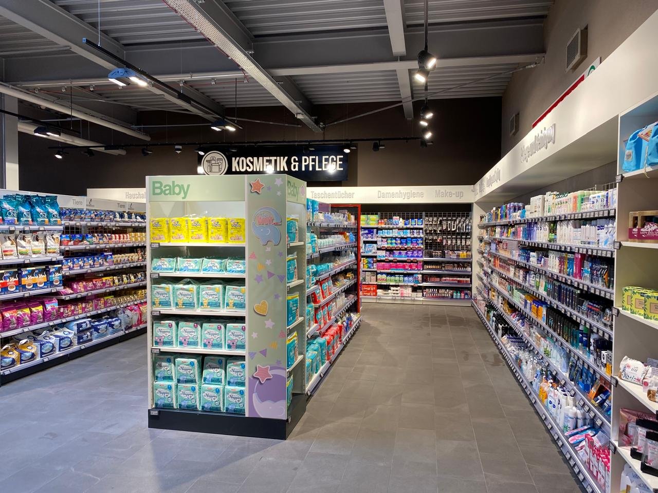 interior supermarket view of health and beauty department