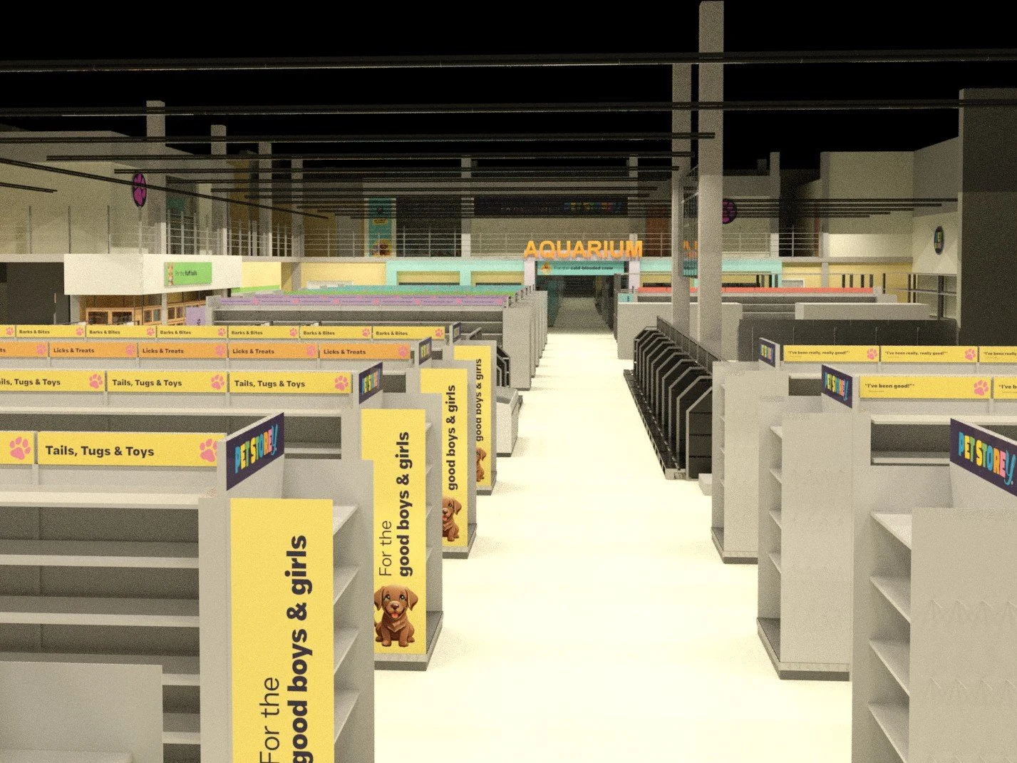 interior pet store 3D presentation