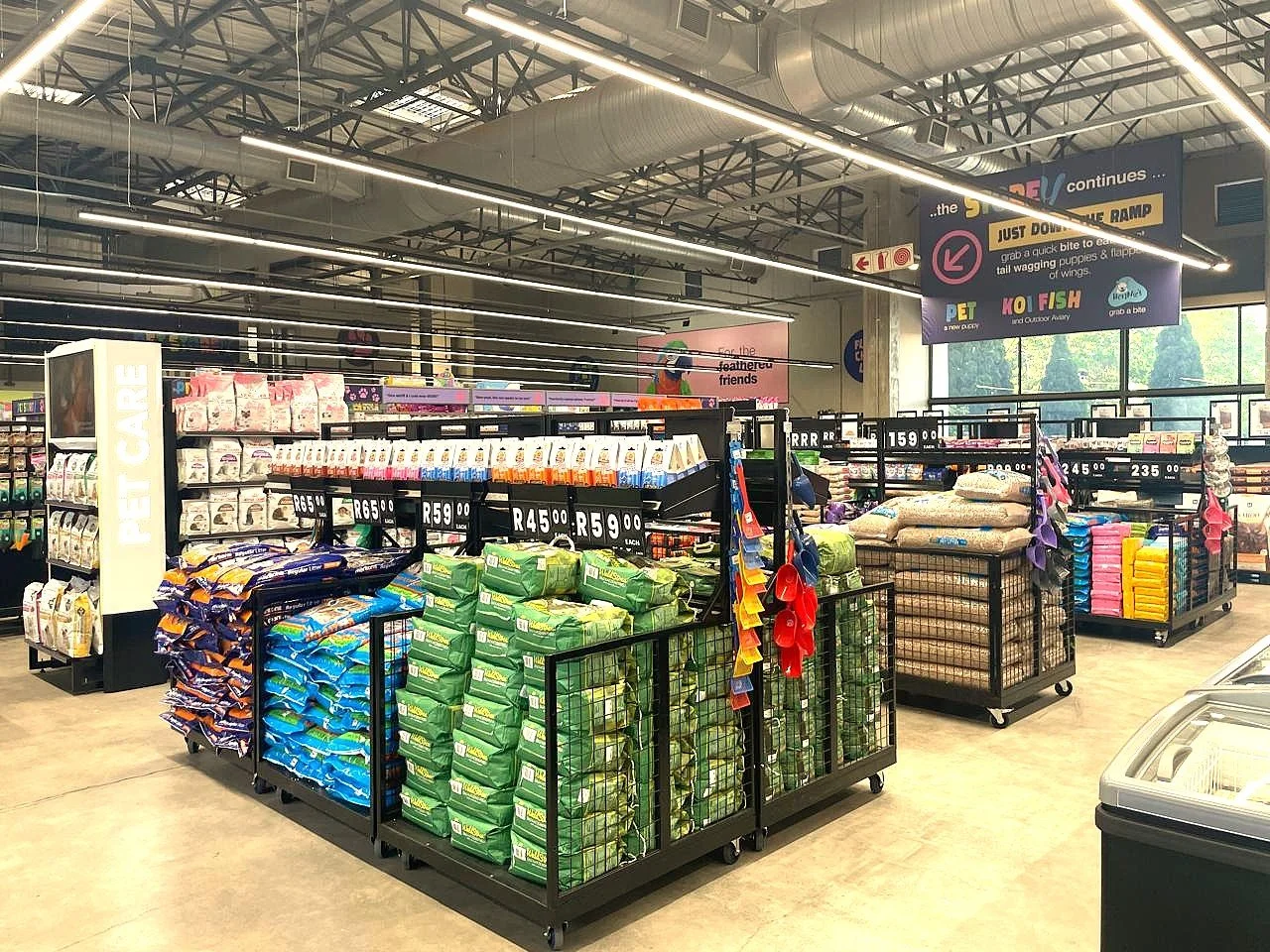 interior pet store view of bulk department