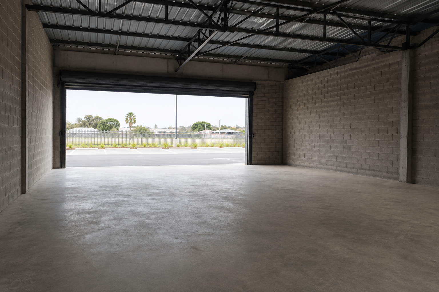 An empty retail shell at handover — how much the landlord provides versus the tenant is the biggest factor in fit-out cost.