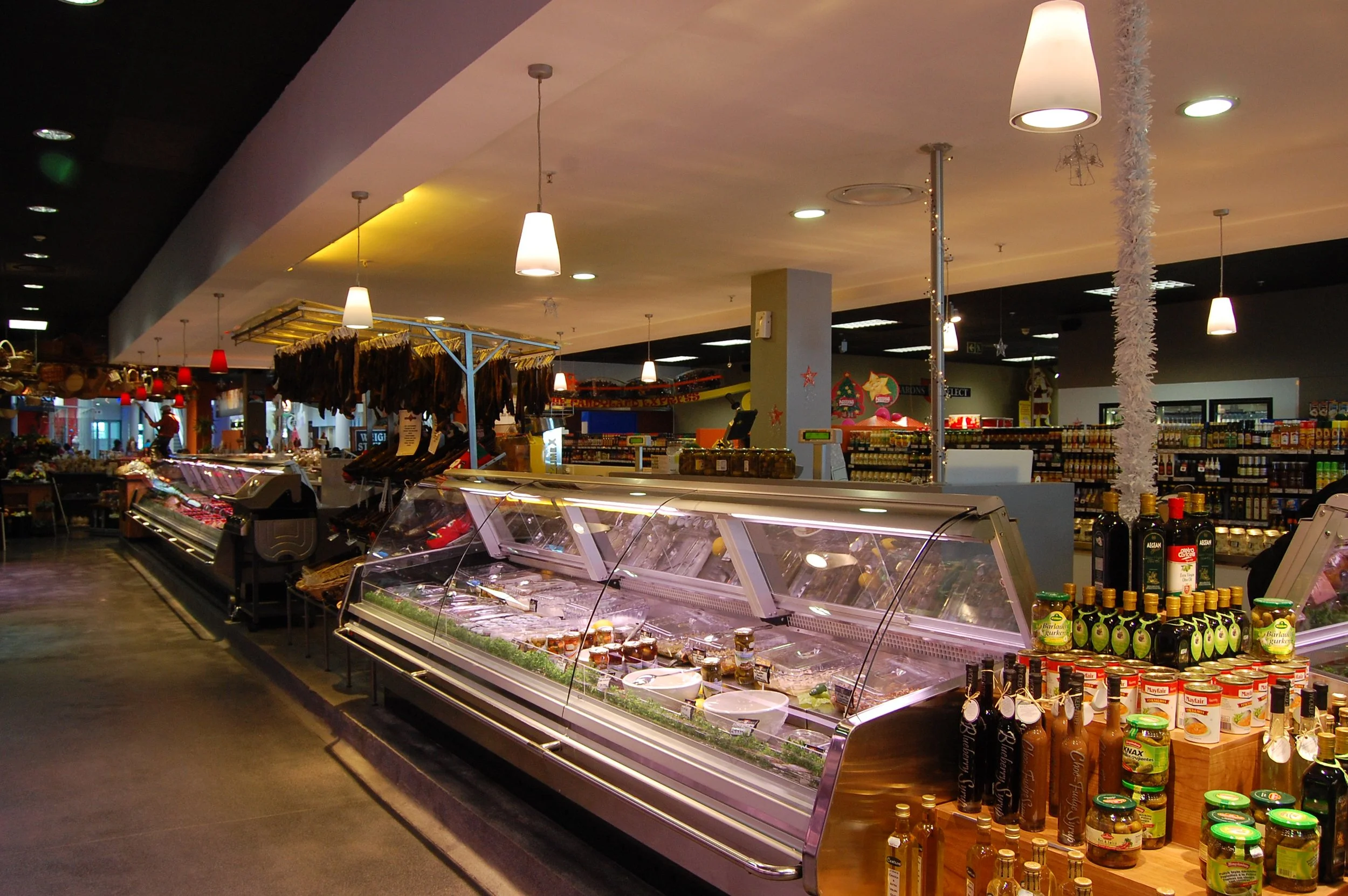 interior supermarket view of deli counter