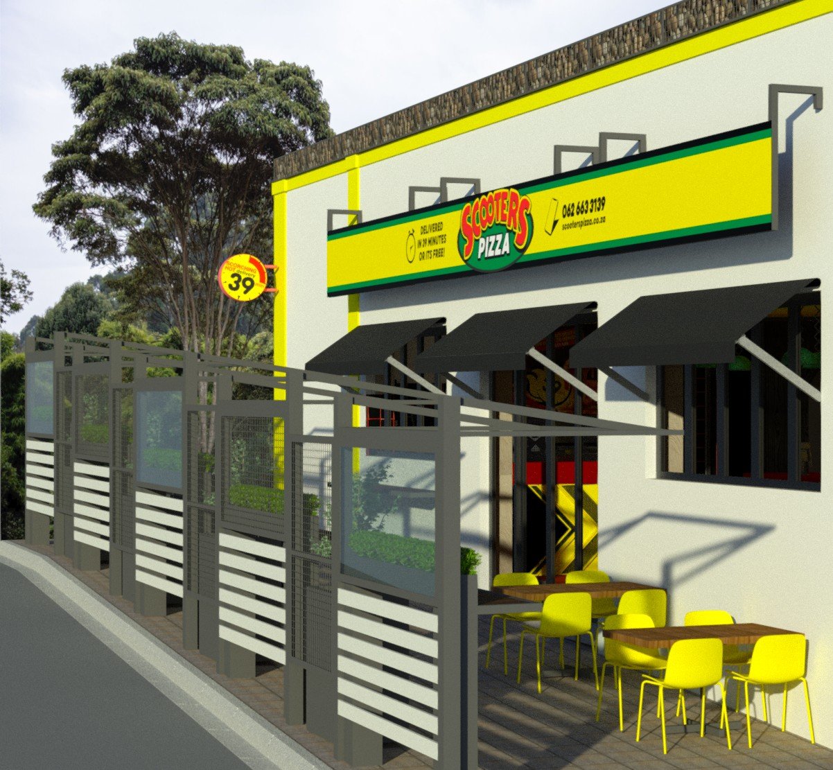 3D view of qsr exterior