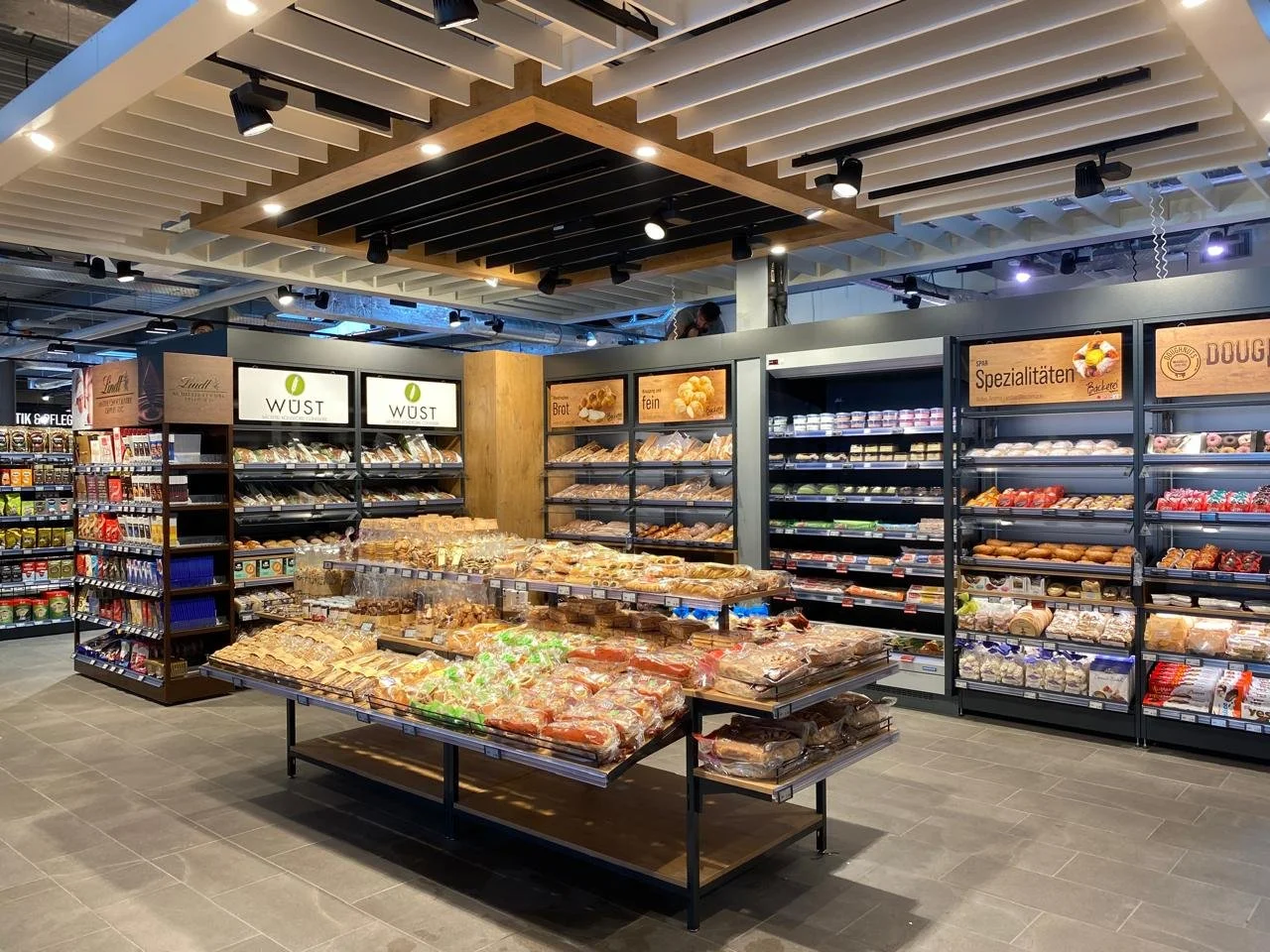 interior supermarket view of bakery department