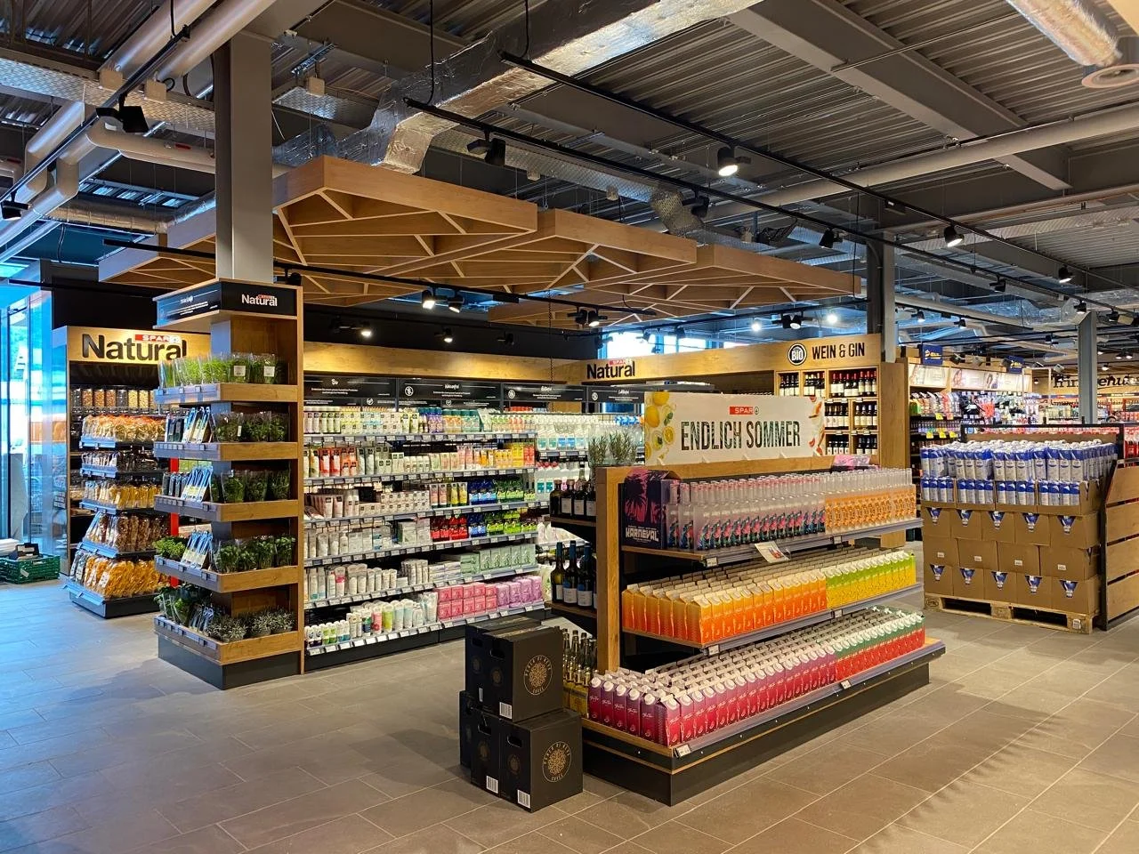 interior supermarket view of health and wellness department
