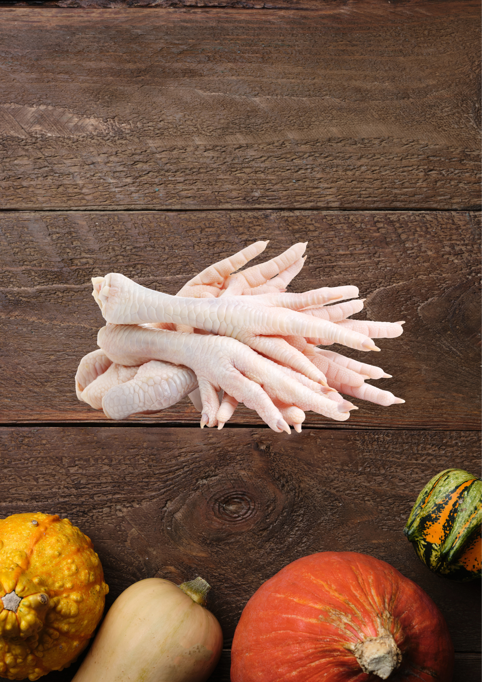 Raw chicken feet