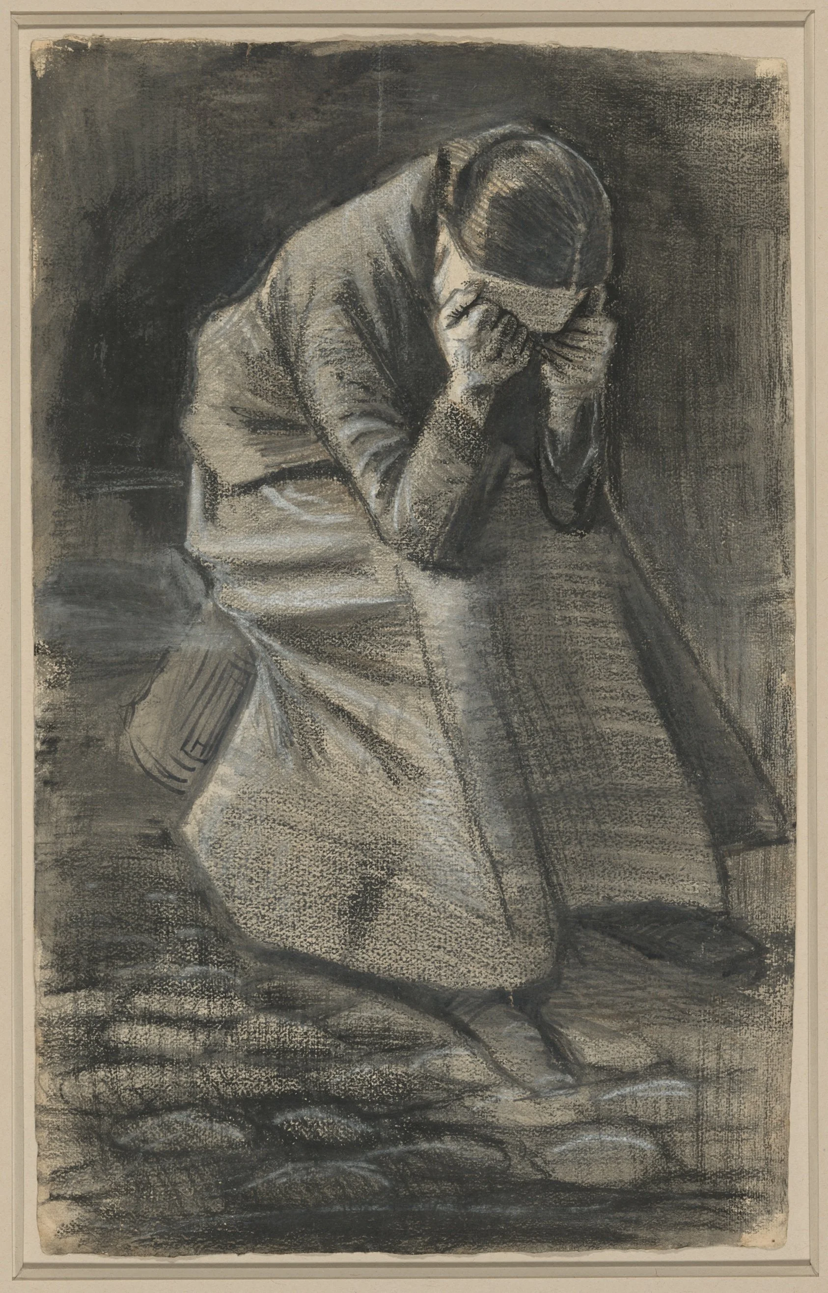 image of a woman who is seemingly weeping by Van Gogh