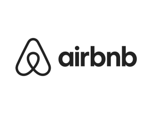 Airbnb logo on a black background