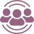 Icon of three people connected in a circular arrangement