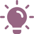 A purple lightbulb icon glowing with small lines radiating outward.