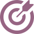 Purple target icon with arrow hitting the bullseye.
