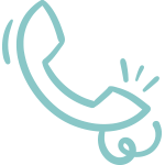 Icône de téléphone fixe avec récepteur et cordon.