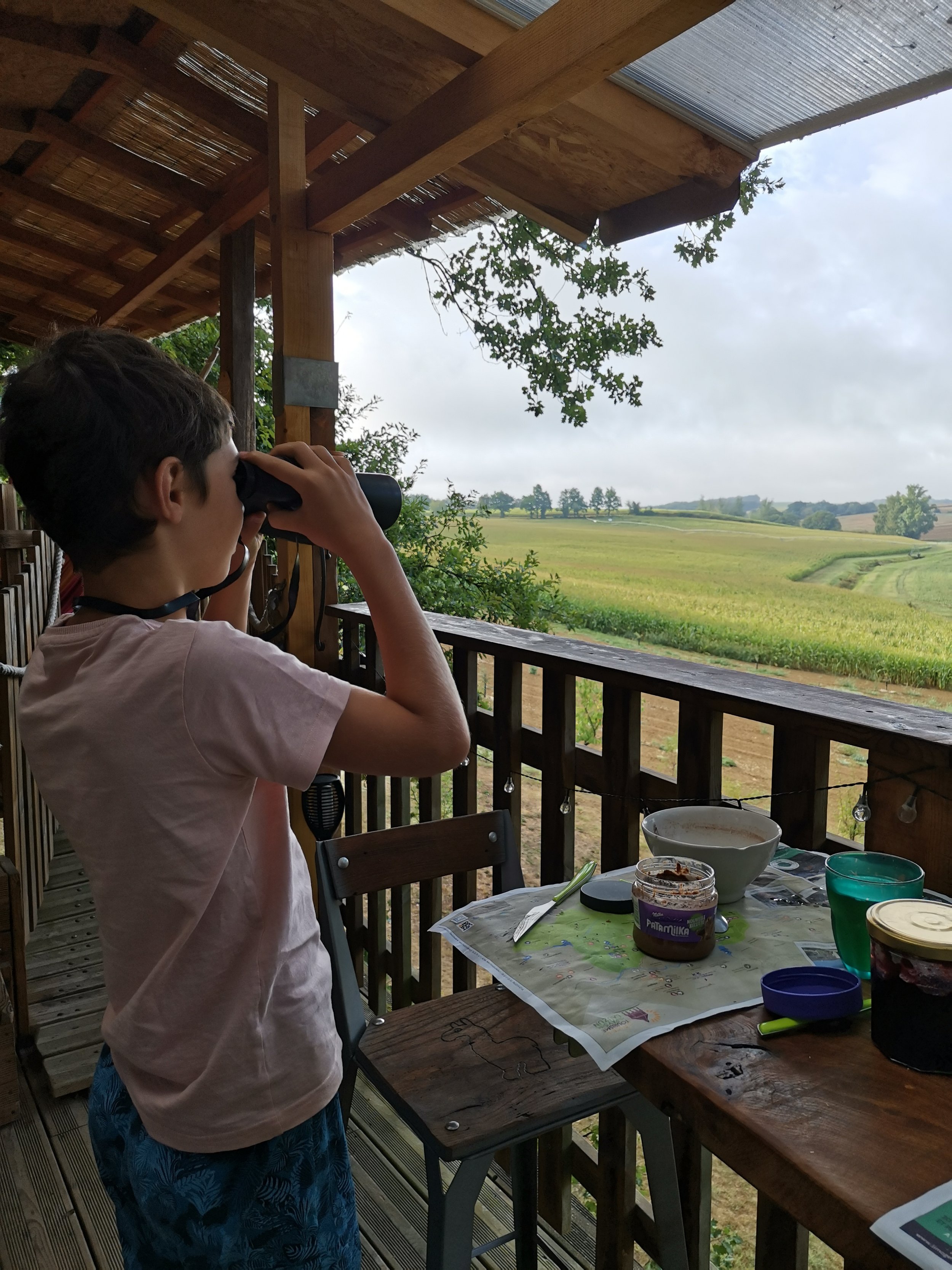 Enfant, cabane dans les arbres, nature, campagne, calme, reconnexion à la nature