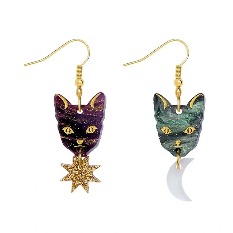 Tatty Devine Astrologer's Cat Earrings