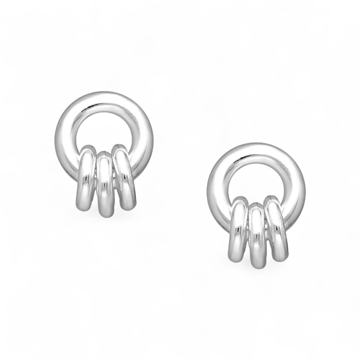 Vurchoo Small Hoop Cluster Rings Earrings Silver