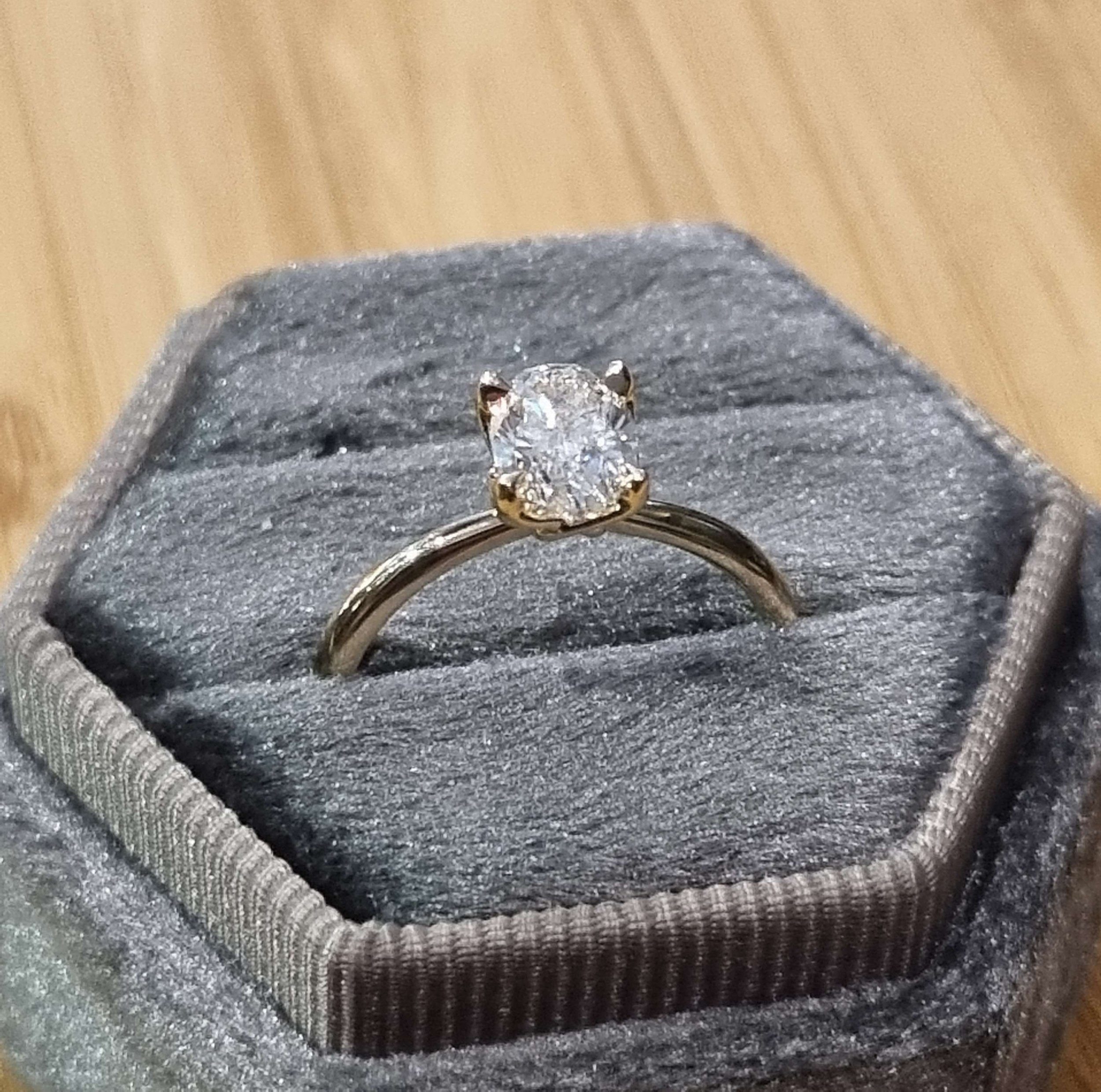 Oval Diamond Engagement Ring 9ct Yellow Gold 1.01ct