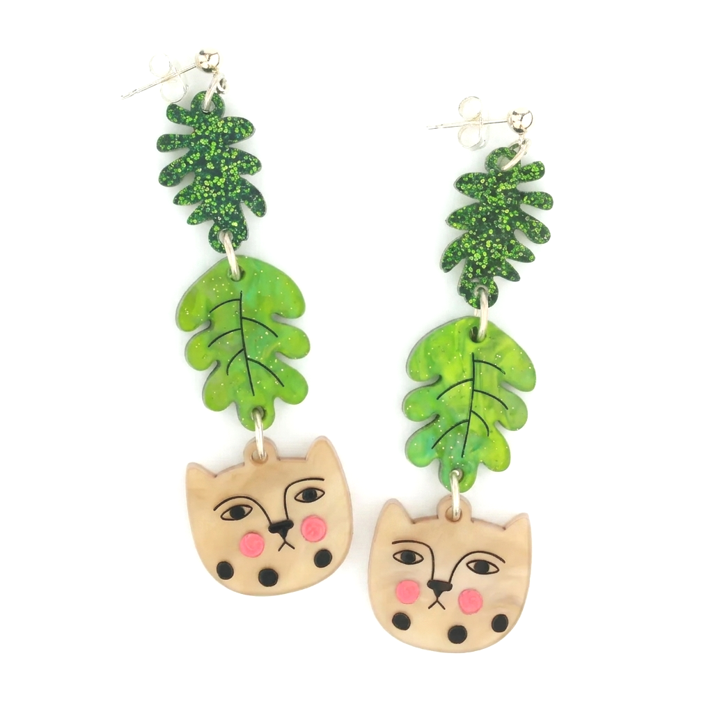 Little Moose Doodle Leopard Multi Charm Earrings
