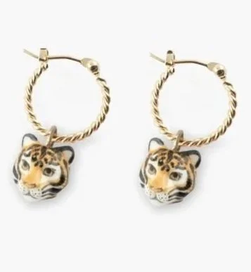 Nach  Tiger Head Hoop Earrings
