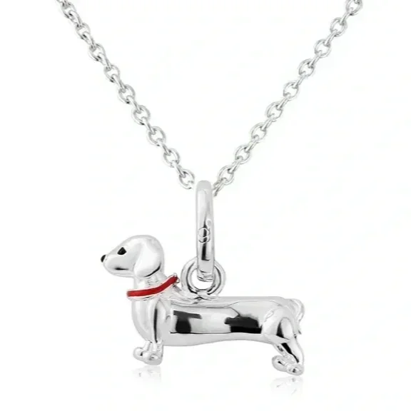 Dachshund Dog Pendant Silver