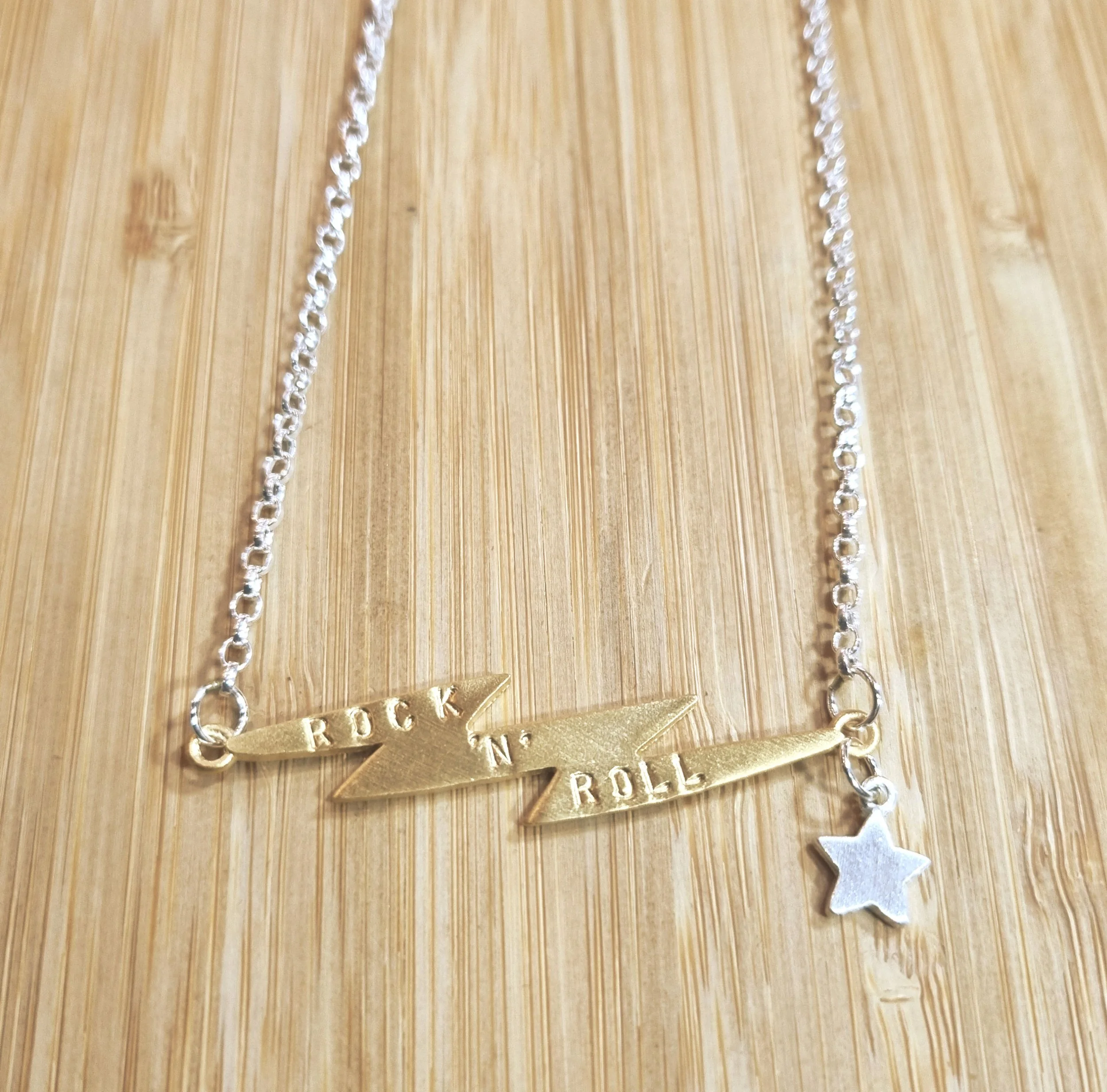 Chambers & Beau Oasis Electric Necklace Rock N Roll Star Gold