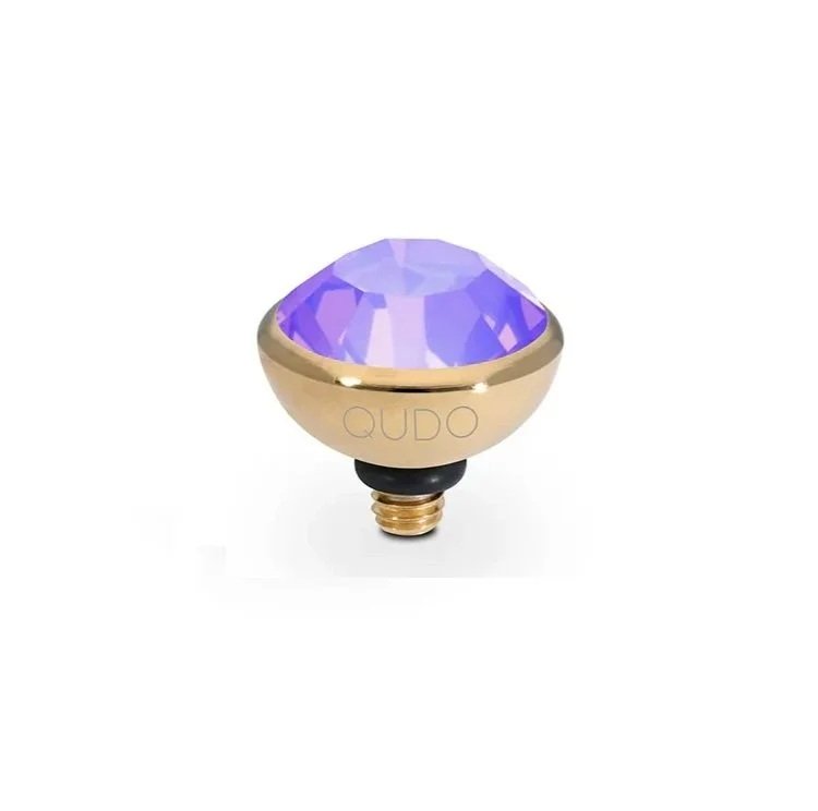 Qudo Ring Top Bottone Purple Ignite 10mm Gold