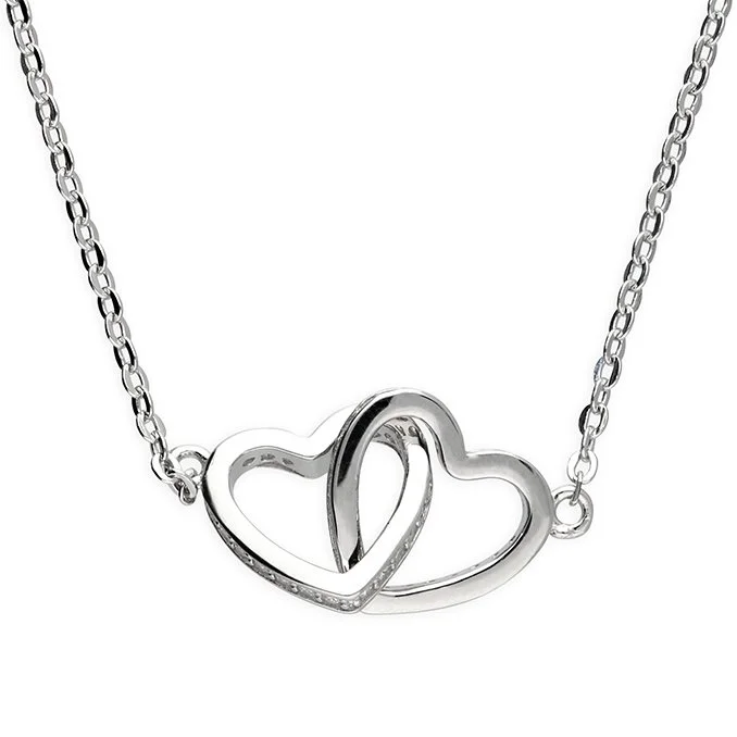 Interlocked CZ Hearts Necklace