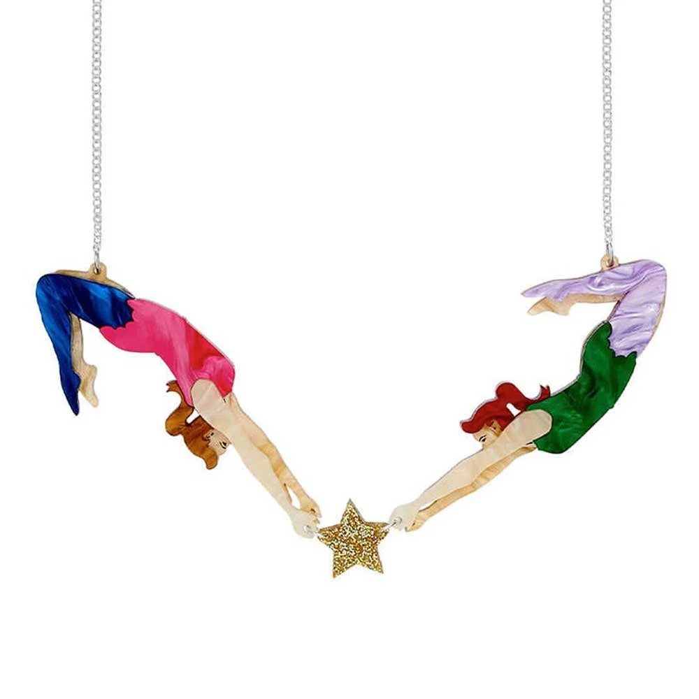 Tatty Devine Circus Aerial Acrobat Duo Necklace