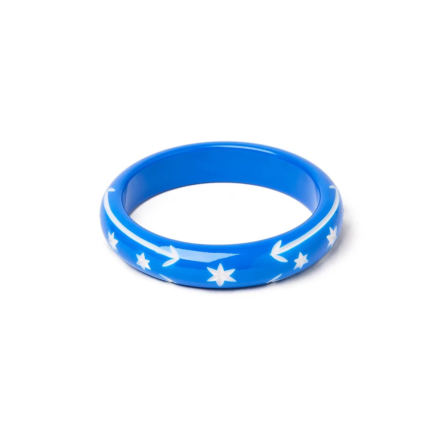 Splendette Retro Midi Denim Blue Bangle - Medium Classic