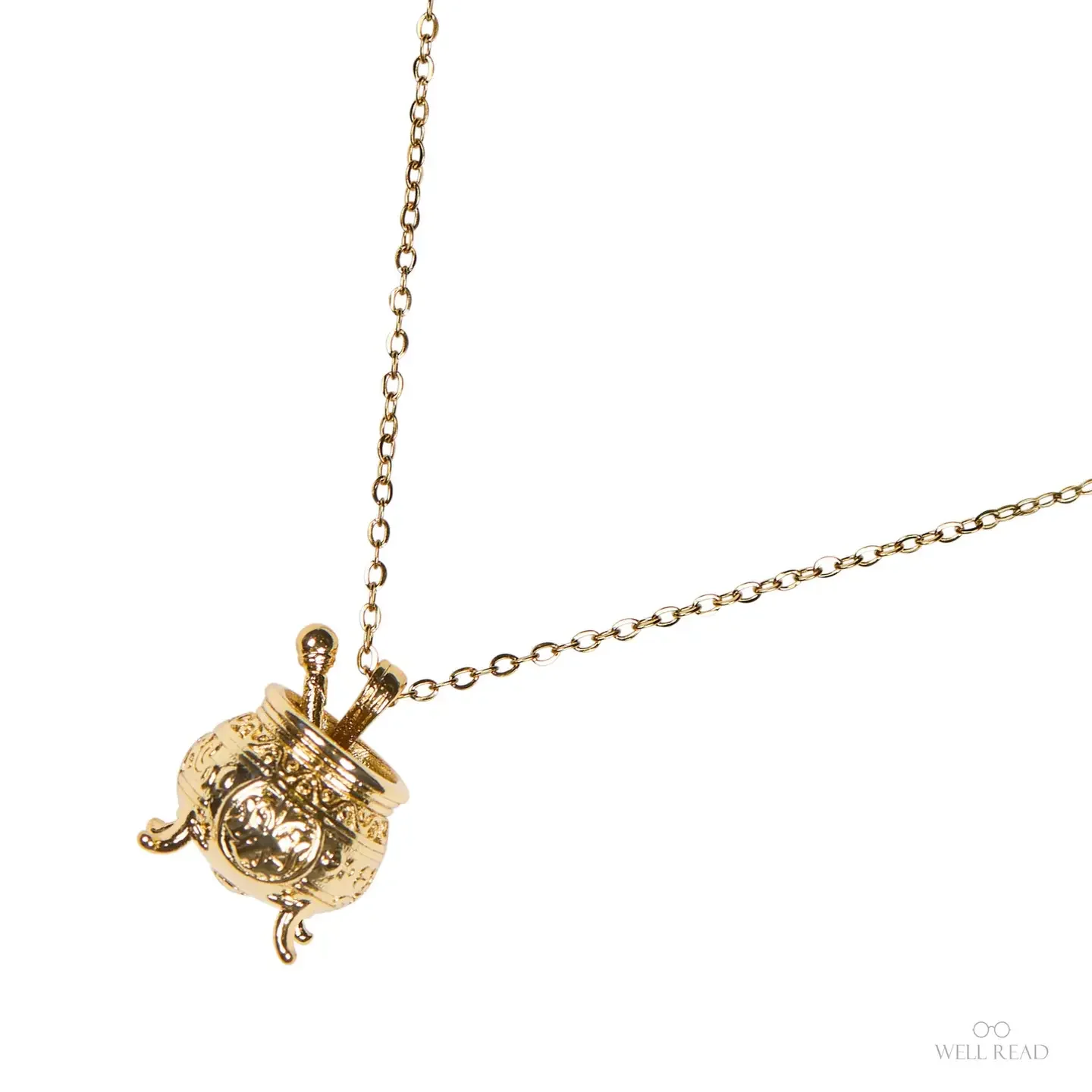 Well Read Company The Encyclopedia of Potion Making Cauldron Necklace Gold