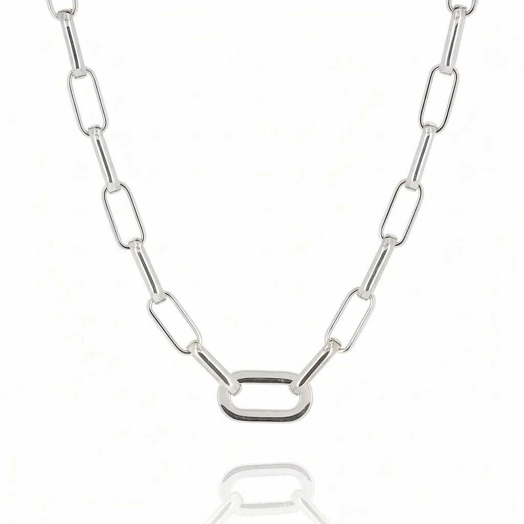 Zag Bijoux Link Necklace Steel