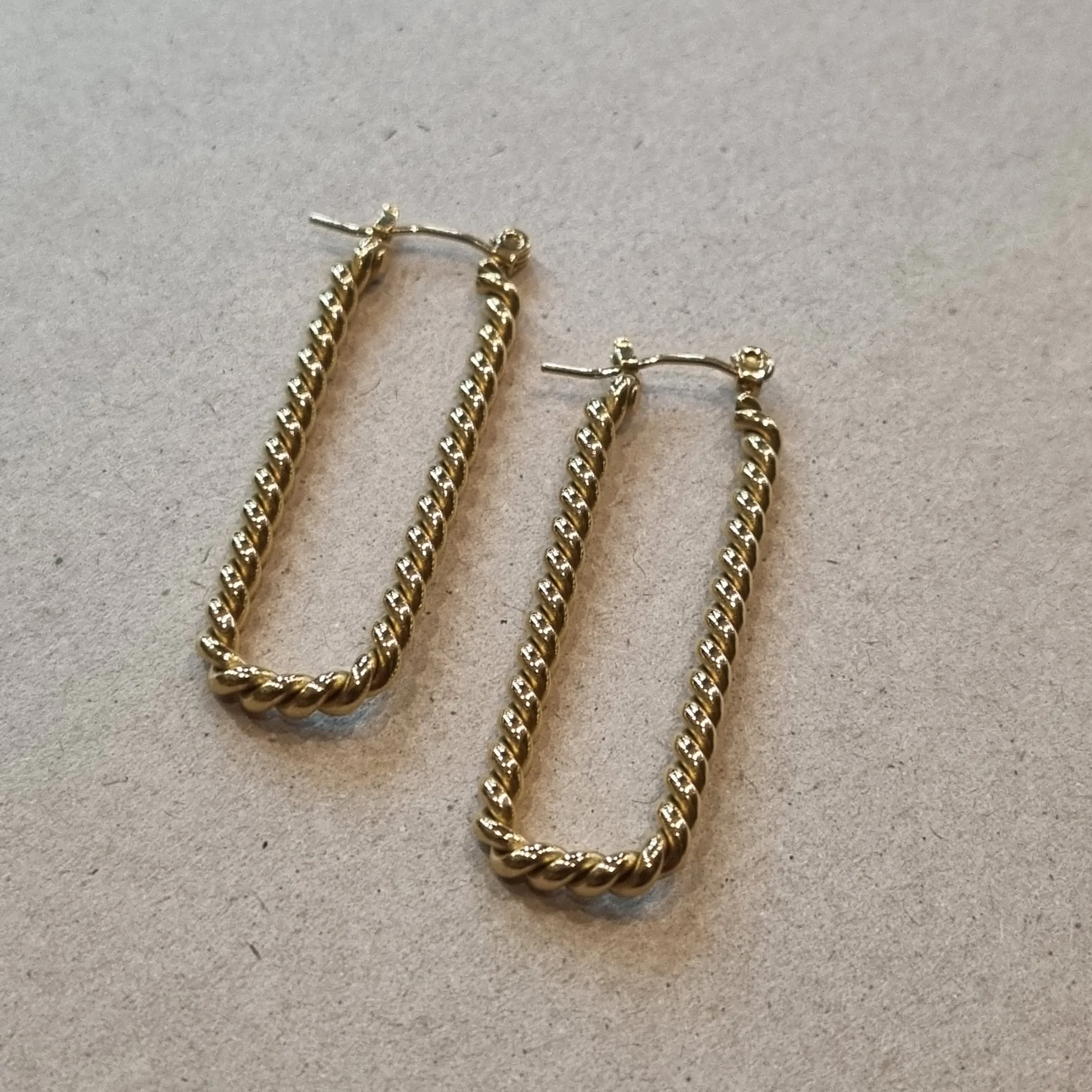 Twisted Elongated Hoop Earrings