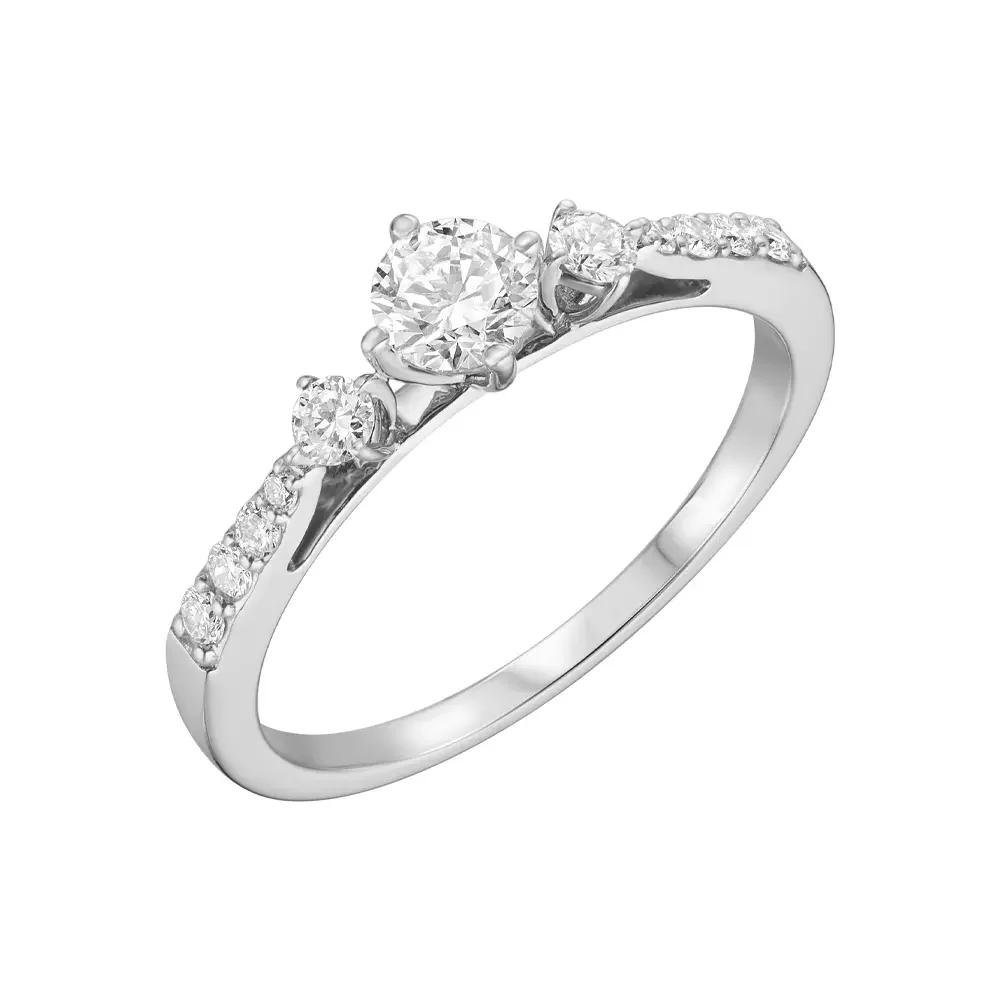 Celestia Tri-Star Ring 9ct White Gold
