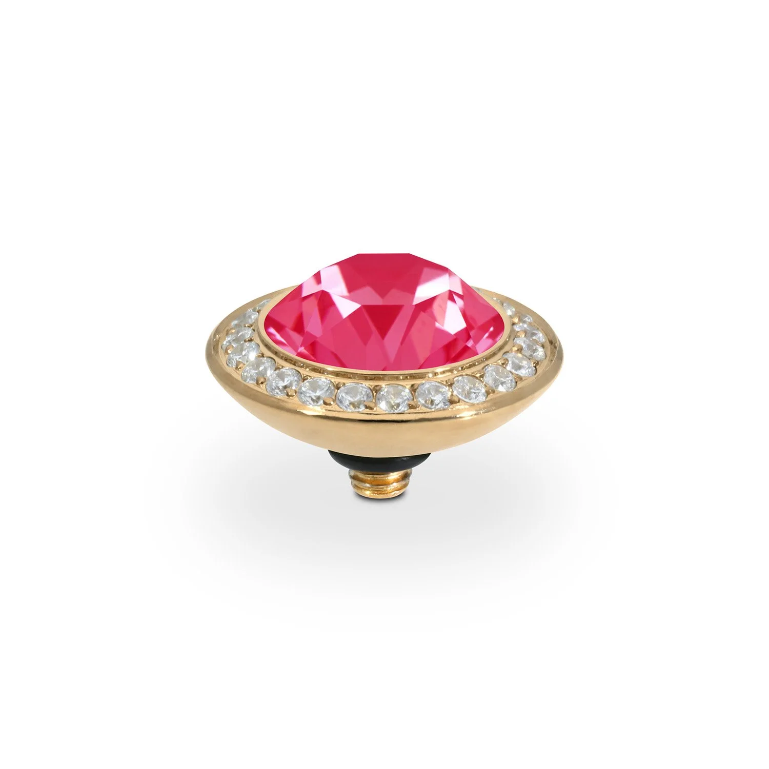 Qudo Ring Top Tondo Deluxe Crystal poppy Red Ignite 13mm Gold