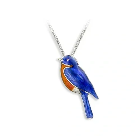 Nicole Barr Bluebird Pendant Necklace Silver