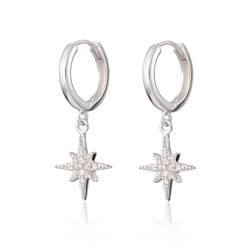 Scream Pretty Starburst Hoop Earrings Silver