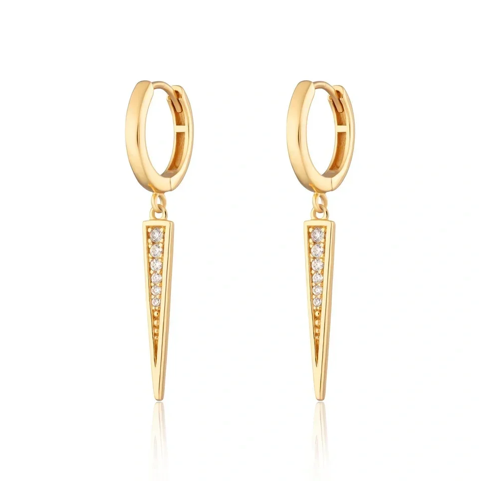 Scream Pretty Sparkling Spike Hoop Earrings Gold