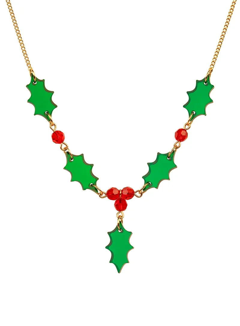 Tatty Devine Christmas Holly Berry Garland Necklace