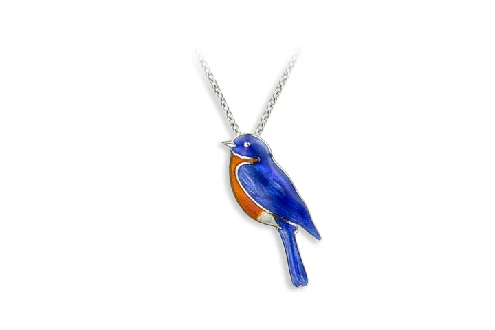 Nicole Barr Bluebird Pendant Necklace Silver