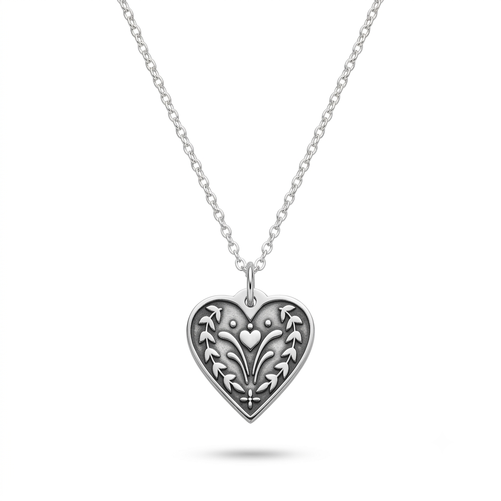 Folklore Heart Pendant Silver