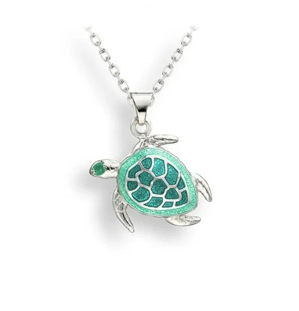 Nicole Barr Green Turtle Necklace