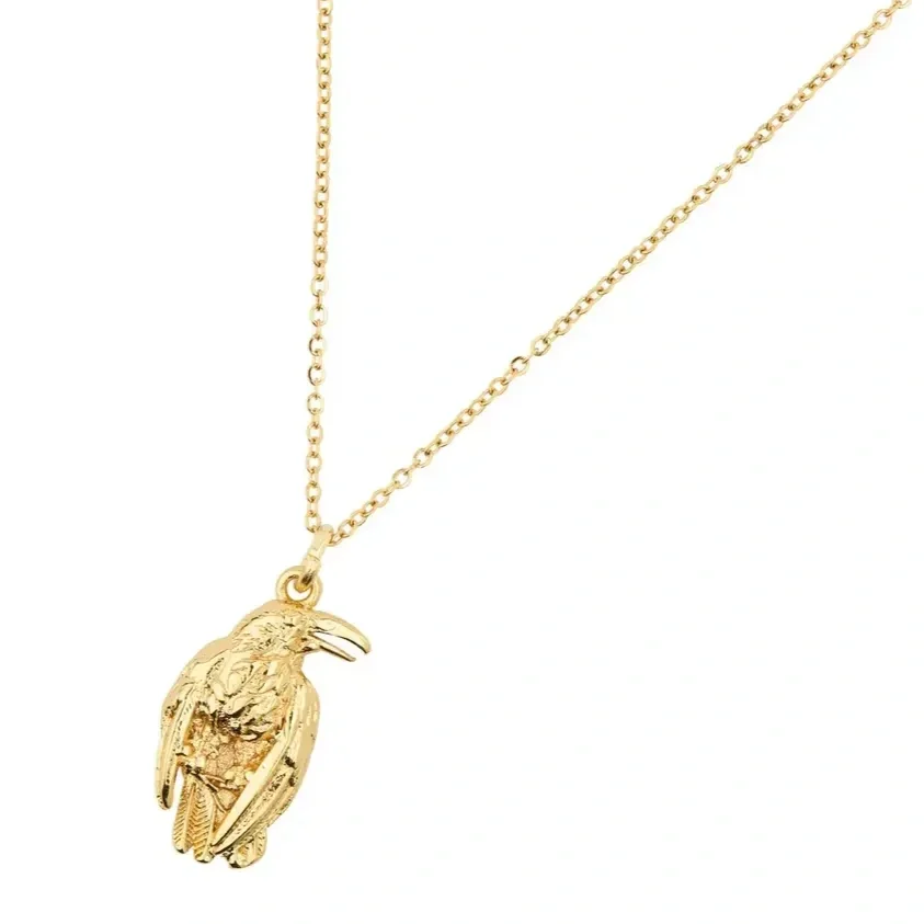 Well Read Company Raven Edgar Allan Poe Pendant Gold